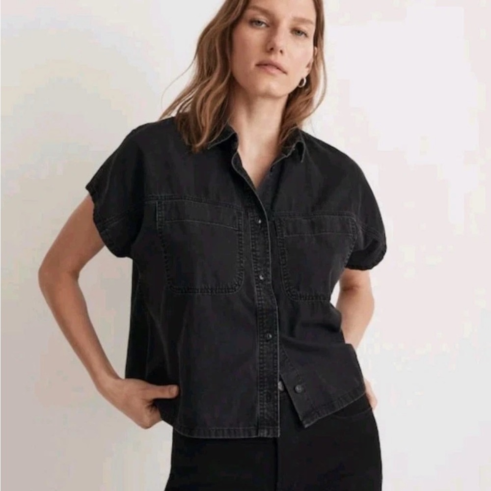 Madewell Black Button Down Denim Shirt
